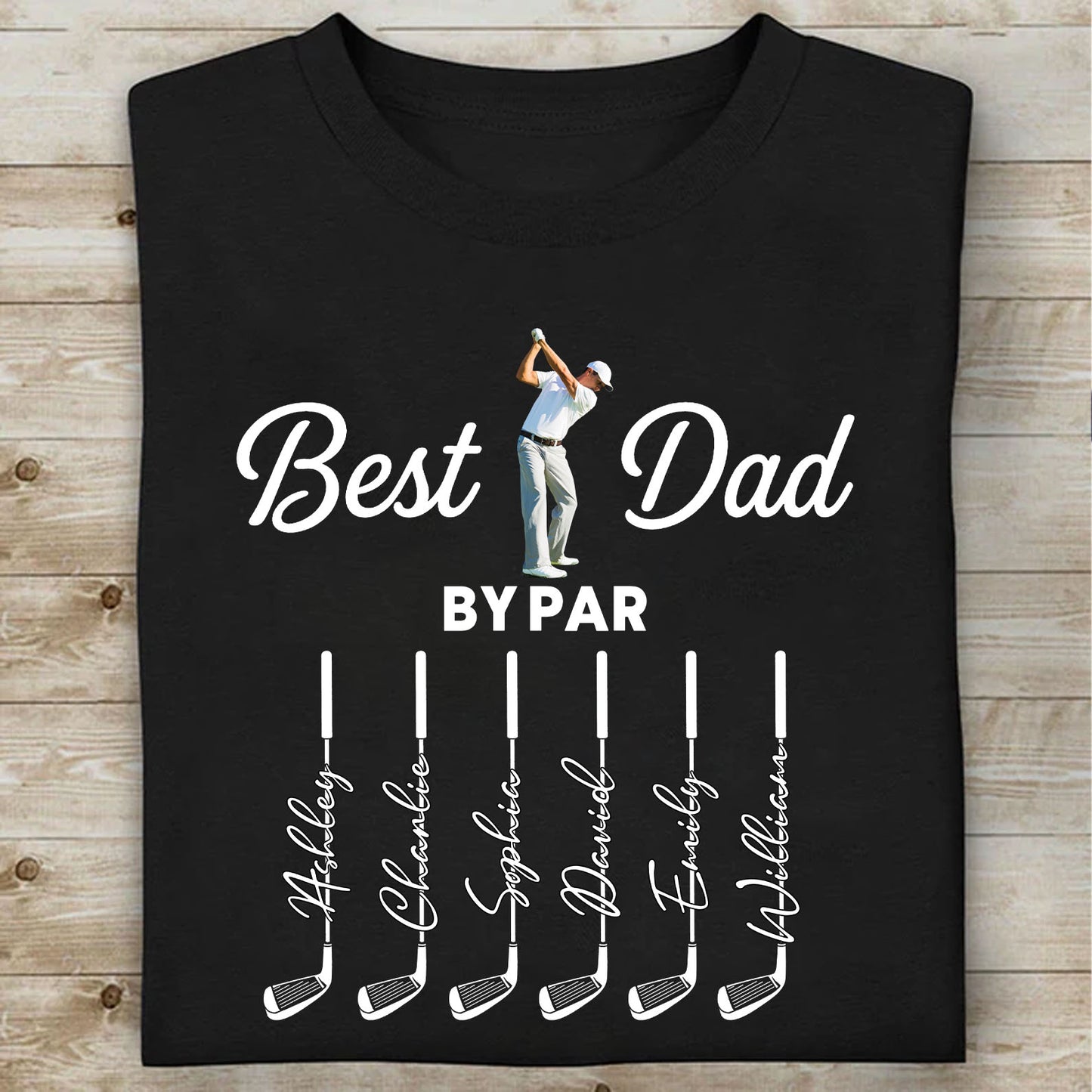 Personalized Photo Best Dad By Par Shirt, Custom Golf Dad Tee, Father’s Day Gift for Dad 685022