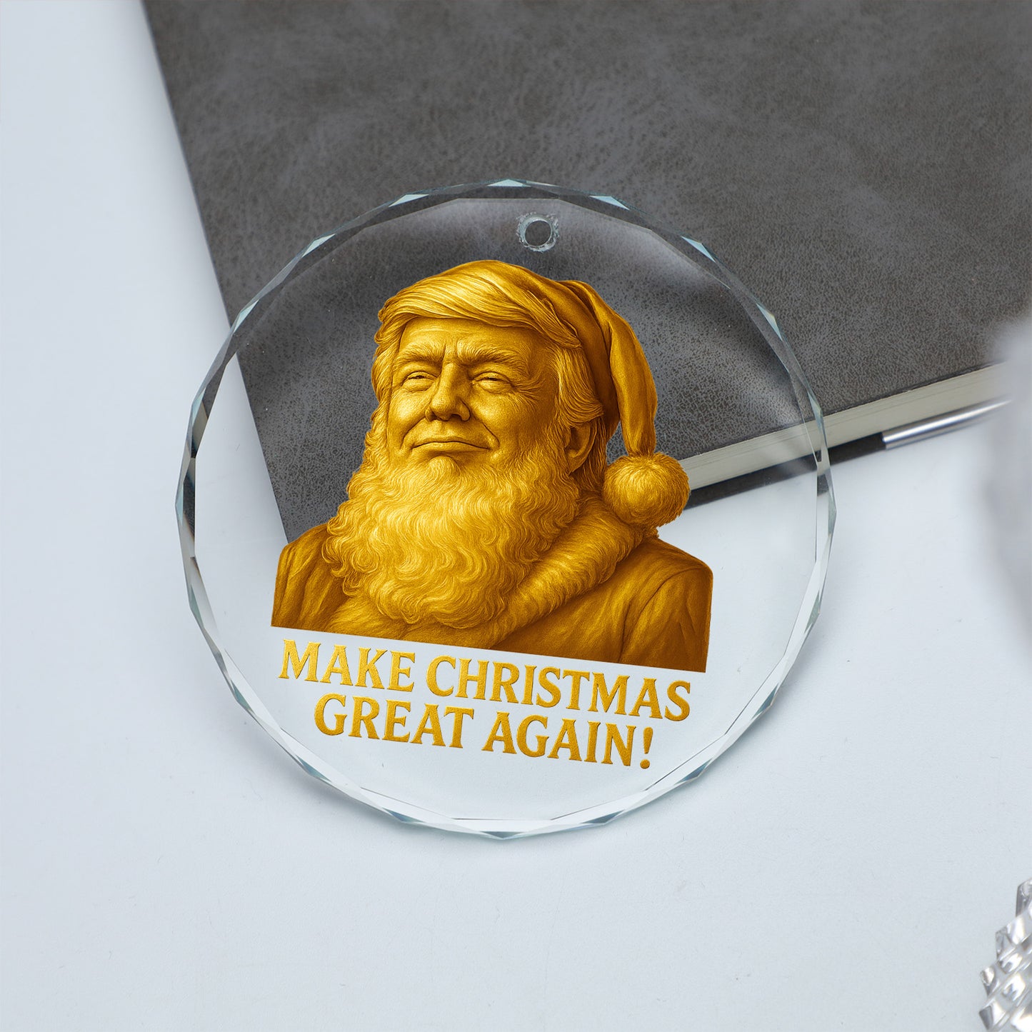 Make Christmas Great Again Glass Ornament | President Donald Trump Christmas Ornament 683423 – GOP