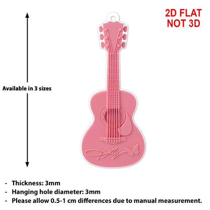 Dolly Parton Pink Guitar Acrylic Ornament, Country Music Christmas Ornament, Dolly Fan Memorial Gift 686182