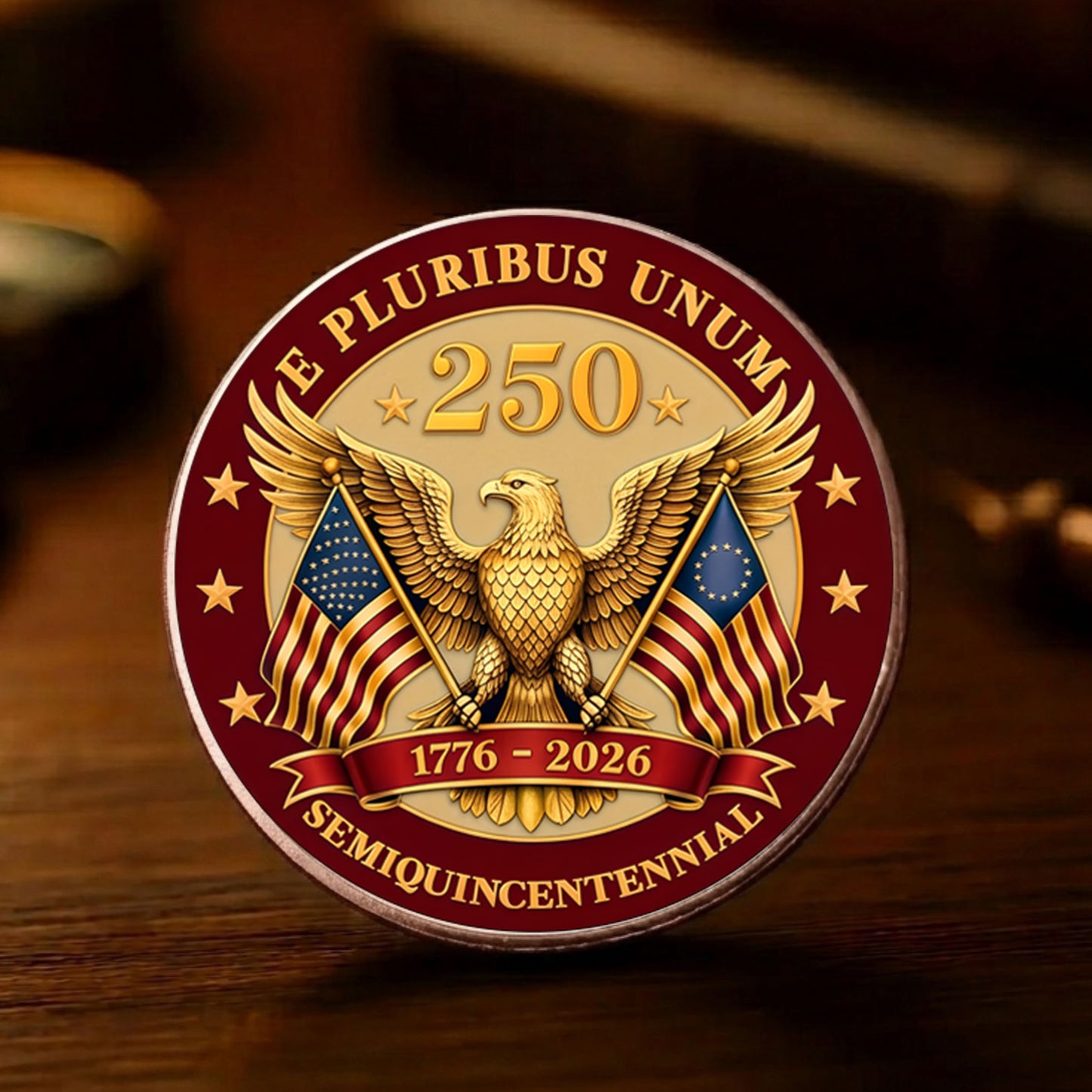 USA 250th Anniversary Commemorative Coin, Liberty Bell & Eagle Challenge Coin 685829
