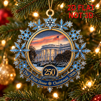 White House 250 Years Anniversary Metal Ornament, USA 250 Years 2026 Commemorative Keepsake 686614 WFD
