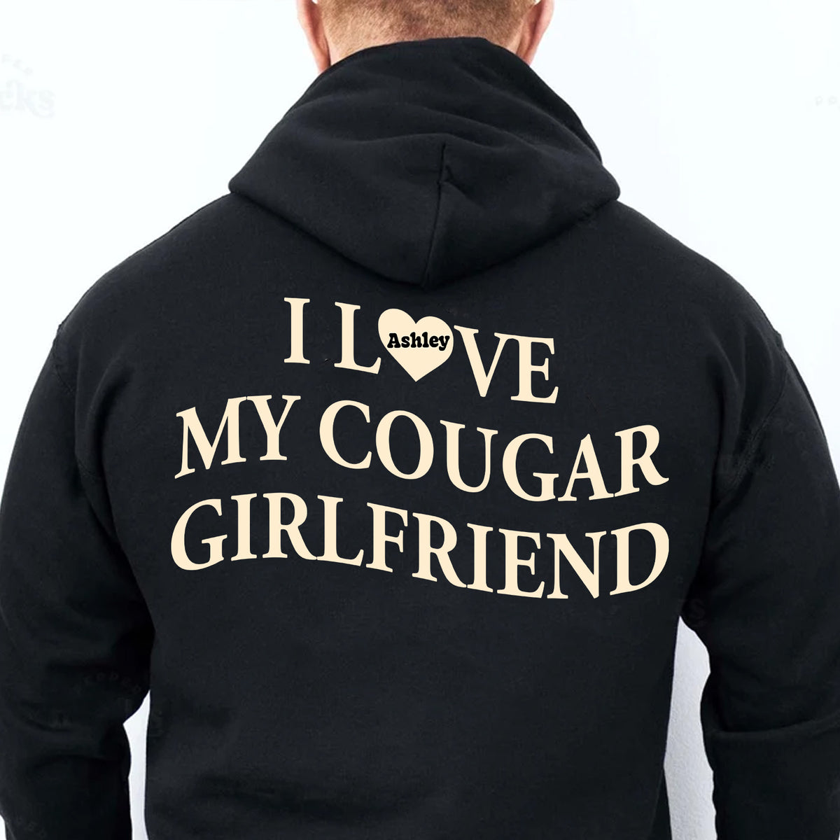 I Love My Cougar Girlfriend Backside Shirt, Custom Name Girlfriend Hoodie, Valentine’s Day Gift 683796