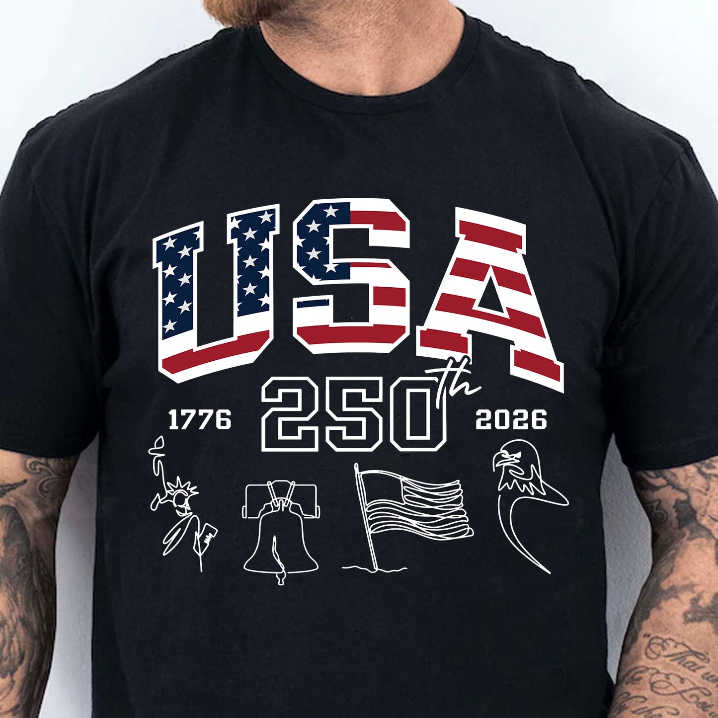 4th of July Shirt | USA 250 Years Dark Shirt | Independence Day T-Shirt | 250th Anniversary Tee 684458