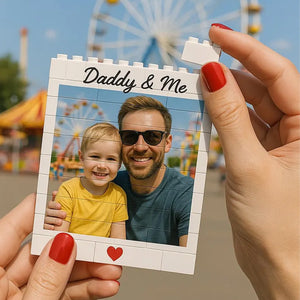 Personalized Photo Building Brick Blocks for Dad, Custom Daddy Building Block Keepsake, Father's Day Gift 685038