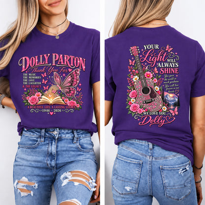 Dolly Parton Memorial Front & Back Shirt, 1946–2026 Country Music Tribute Dark Shirt 686046