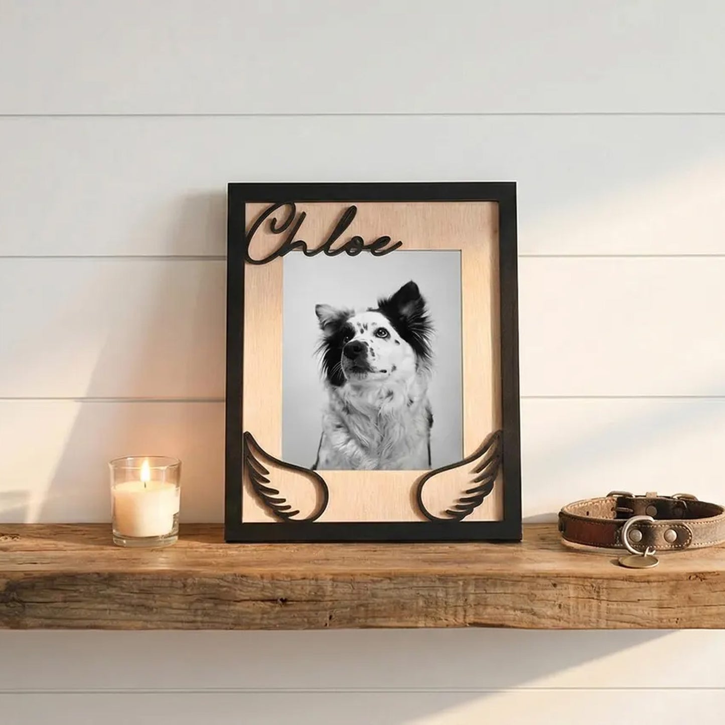 Personalized Pet Memorial Picture Frame, Custom Wooden Dog Photo Frame, Rainbow Bridge Pet Loss Gift 685446 WFD