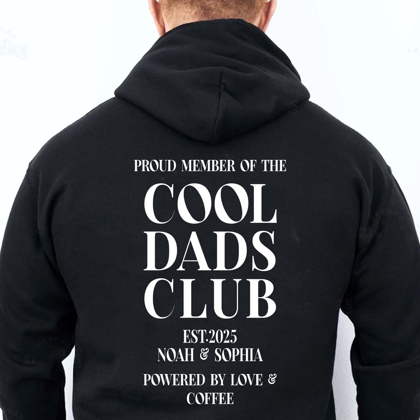 Personalized Cool Dads Club Backside Shirt, Custom Dad Dark Tee, Fathers Day Gift, Papa Daddy T-Shirt 684870