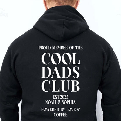 Personalized Cool Dads Club Backside Shirt, Custom Dad Dark Tee, Fathers Day Gift, Papa Daddy T-Shirt 684870