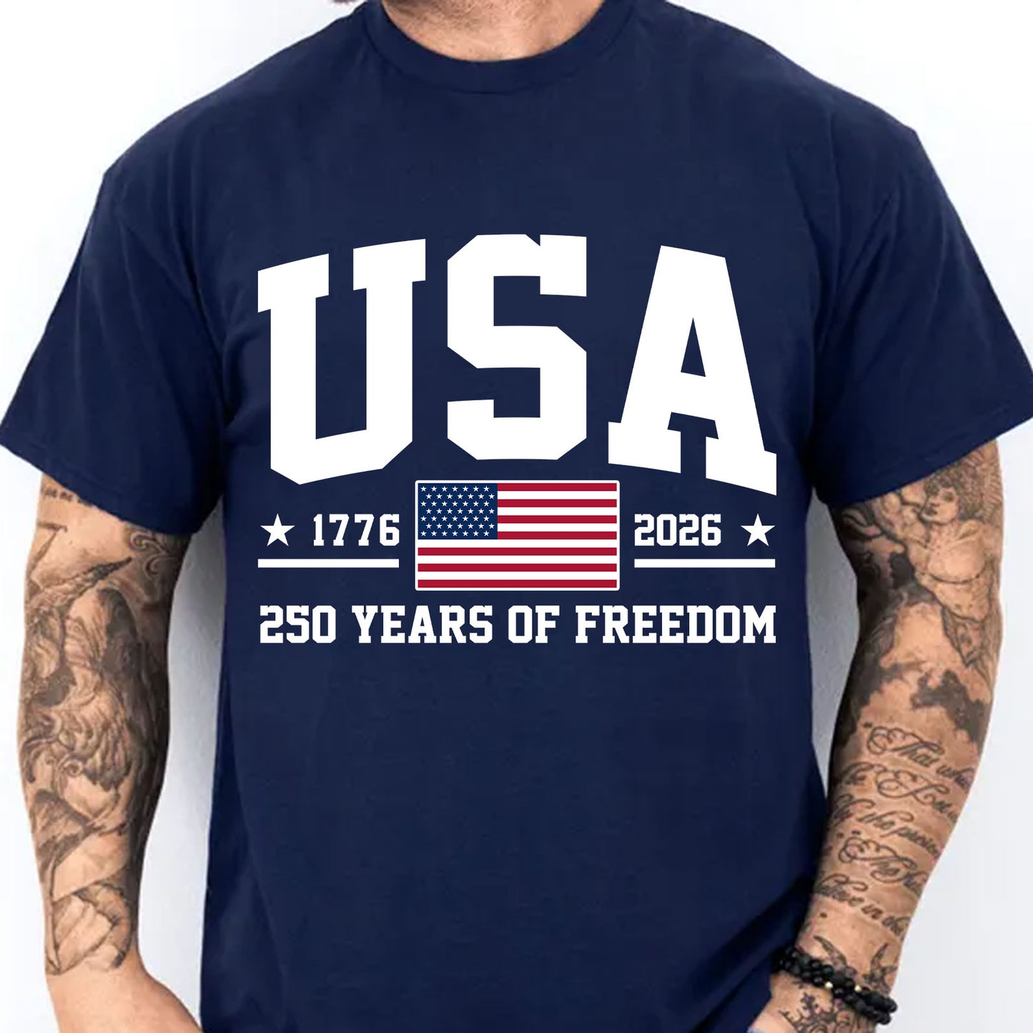 250 Years of Freedom USA Shirt, American Flag 1776-2026 Patriotic Independence Day Tee 685407