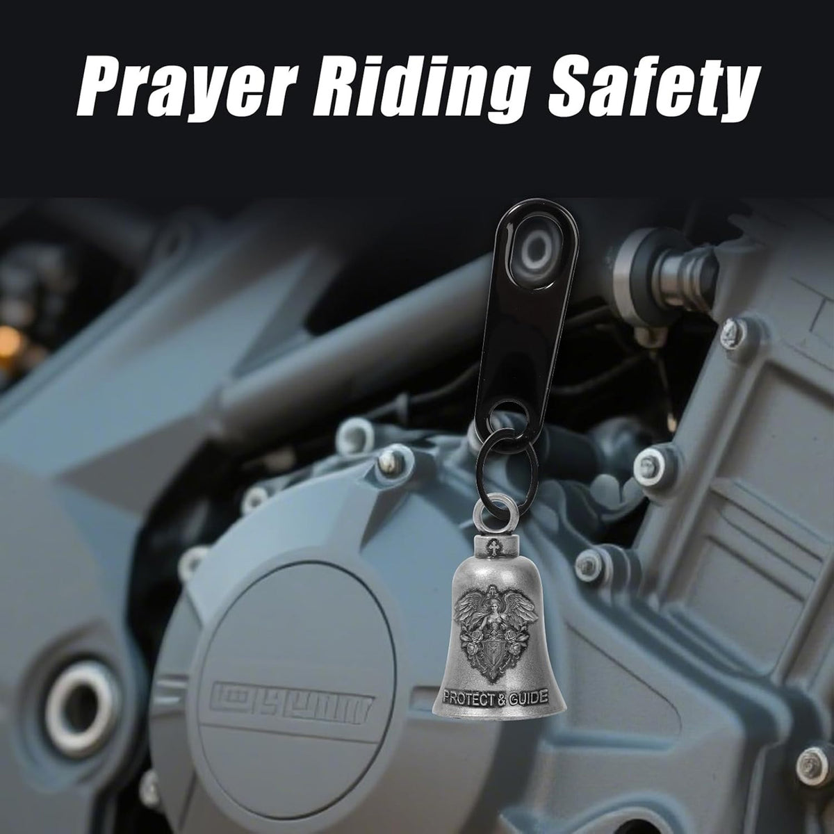Guardian Angel Motorcycle Bell, Protect & Guide Riding Bell, Biker Safety Charm, Motorcycle Guardian Bell 684052