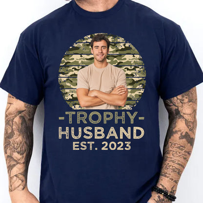 Personalized Photo Upload Trophy Husband Shirt | Custom Shirt for Men | Valentine's Day Gift 684113