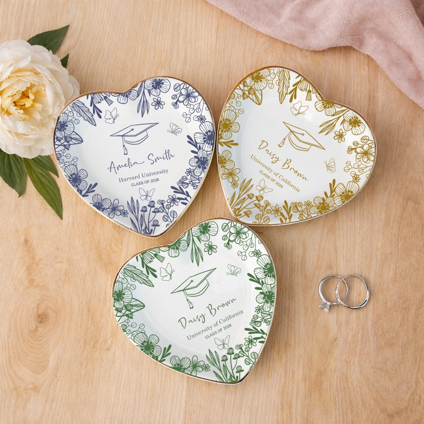 Personalized Graduation Jewelry Dish, Custom Name Trinket Dish, Ring Dish Gift for Daughter, Class of 2026 Gift 684746