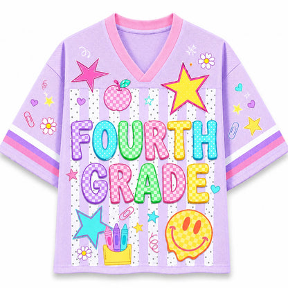 Personalized Teacher Football Jersey, Custom Grade Level Name & Number Shirt, Retro Back to School Gift 685676 WFD