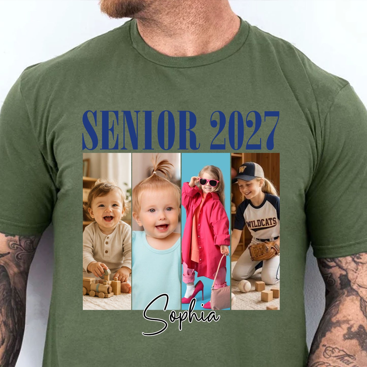 Custom Photo Senior 2027 Bright Shirt, Personalized Class of 2027 Graduation Tee, Senior Keepsake Gift 685724