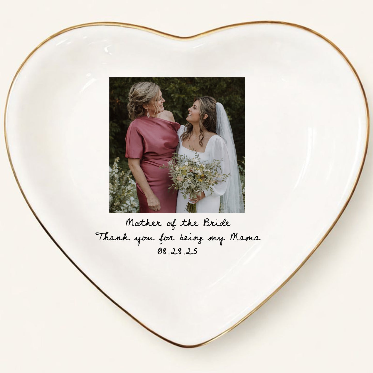 Custom Photo Jewelry Dish for Mum | Personalized Name Ceramic Trinket Tray | Mother's Day Gift 684309 WFD