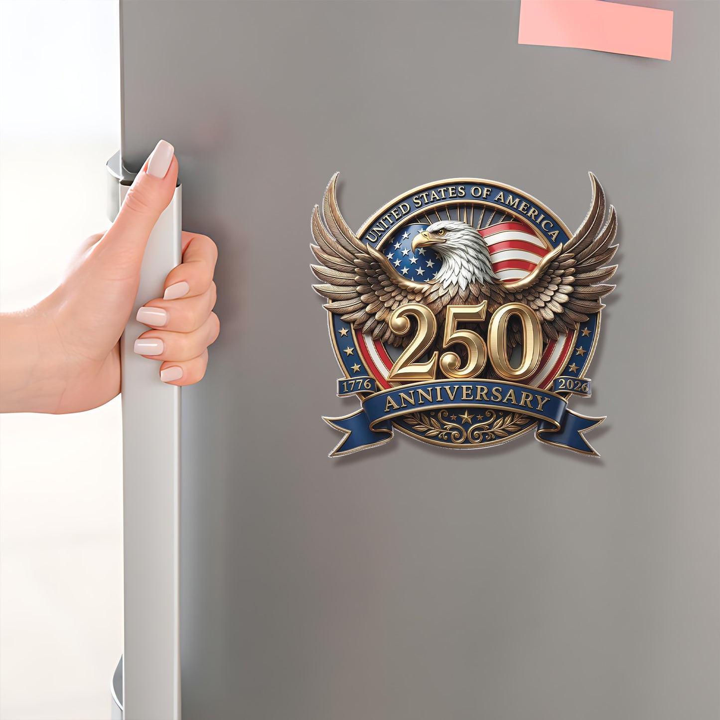 USA 250 Years Fridge Magnet | Patriotic Eagle 1776–2026 Magnet | 4th of July Magnet 684349