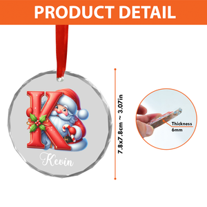 Christmas Custom Name Glass Ornament, Custom Family Ornament, Personalized Alphabet Christmas Ornament 683387