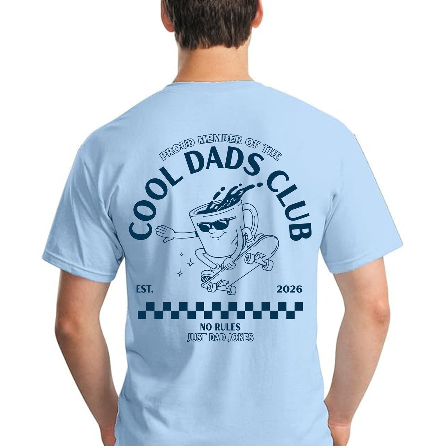 Personalized Cool Dads Club Backside Shirt, No Rules Just Dad Jokes T-Shirt, Funny Father’s Day Gift for Dad 684945