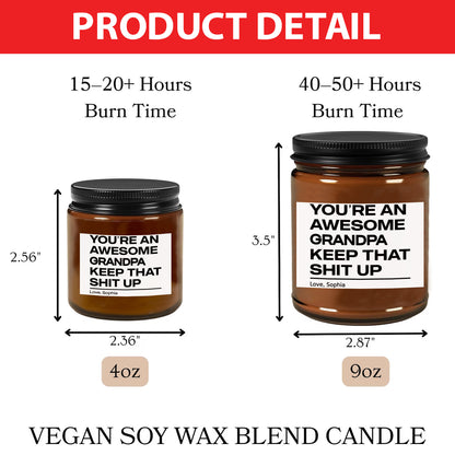 Personalized Funny Dad Grandpa Candle, Custom Father’s Day Candle Gift for Dad Grandpa, Funny Scented Candle 684953