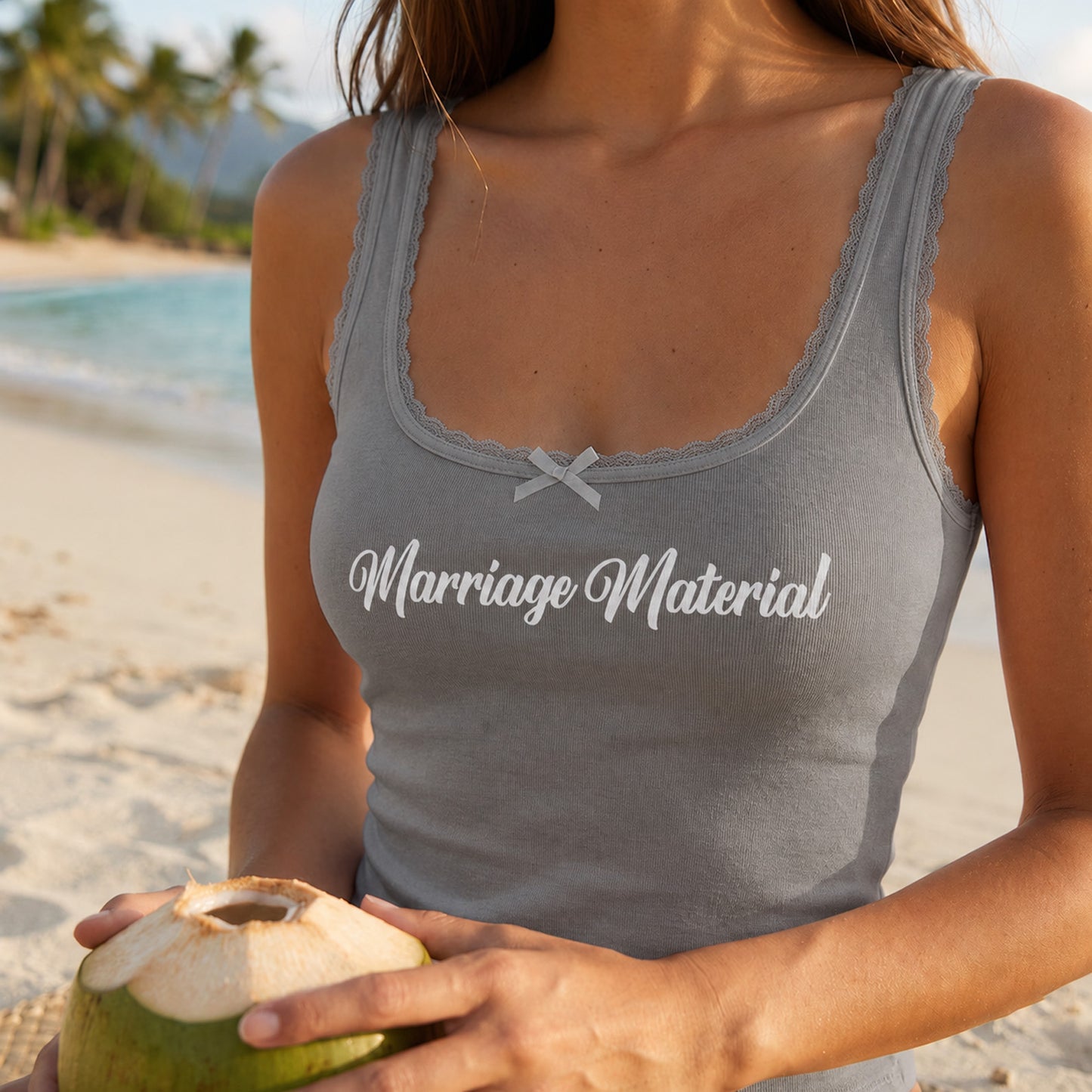 Personalized Embroidered Lace Tank Top, Custom Text Modal Tank, Bridal Shower, Bachelorette Party Gift 685582
