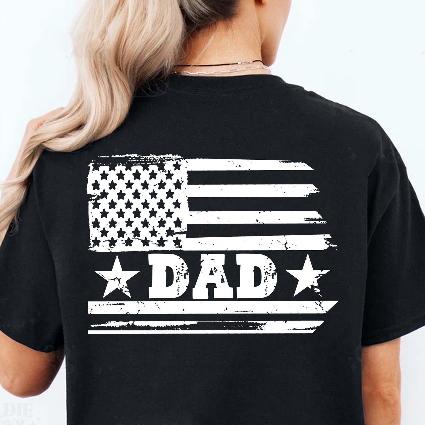 Personalized USA 250 Years Backside Shirt, Custom Name Patriotic Flag Dark Tee, 4th of July T-Shirt 684942