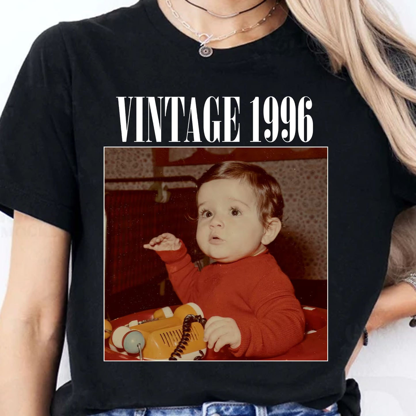 Custom Photo Vintage Shirt | Personalized Name Picture T-Shirt | Unique Birthday Gift 684266