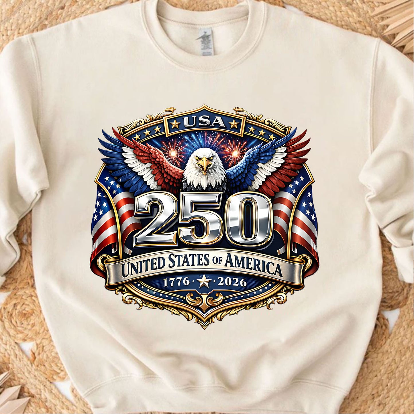 250 Years USA Bright Shirt | Patriotic Eagle US Flag 1776–2026 Tee | 4th of July T-Shirt 684457