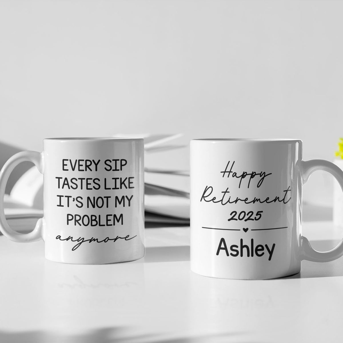 Personalized Retirement Coffee Mug, Custom Retirement Gift For Boss Coworker, Happy Retirement White Mug Accent Mug 683199