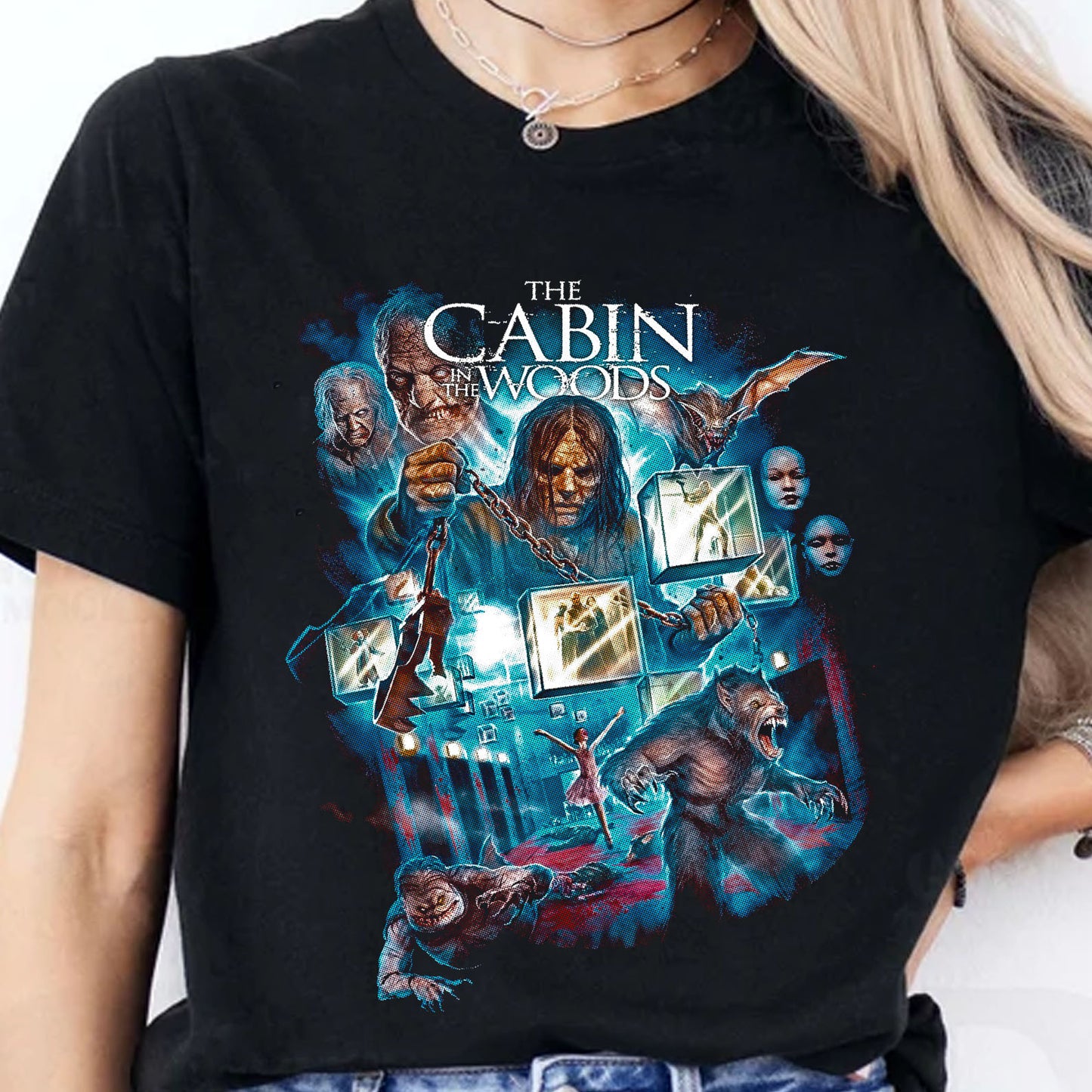 The Cabin In The Woods Halloween Shirt, Retro 90s Horror Movie Tee, Halloween Graphic T-Shirt 683308-3