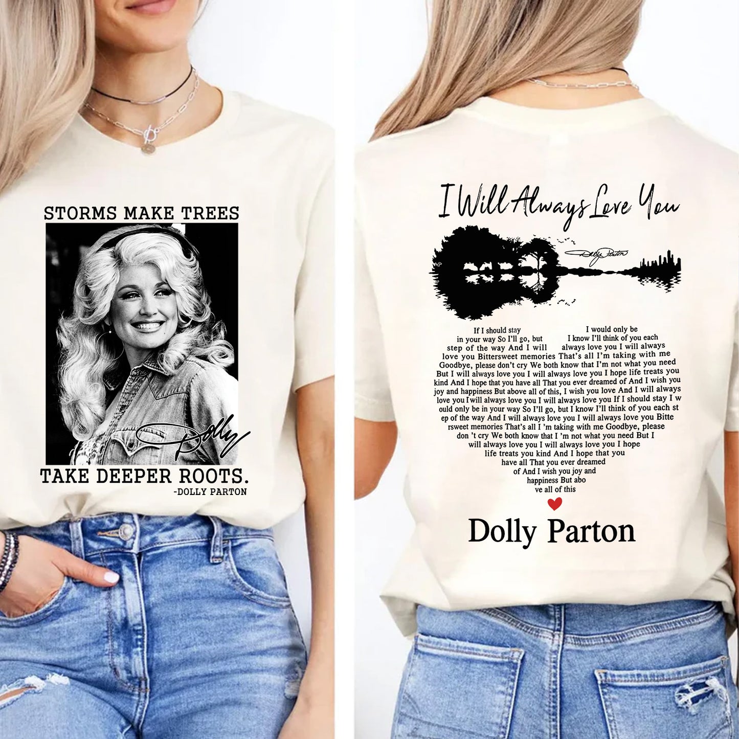 Dolly Parton Memorial Front & Back Shirt, I Will Always Love You Country Music Tribute Tee 686044