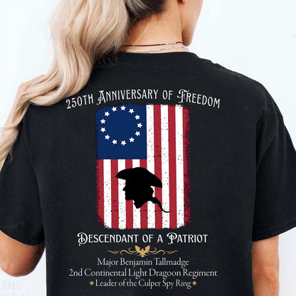 Custom Descendant of a Patriot Backside Shirt | 250 Years Anniversary Tee | Personalized Patriotic Heritage Gift 684479