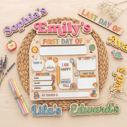 Personalized First Day of School Sign, Custom Back to School Board, Preschool Kindergarten Photo Prop 685371