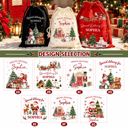 Personalized Santa Sack, Custom Name Christmas Gift Bag, Large Santa Toy Sack, Kids Christmas Gift 686720 WFD