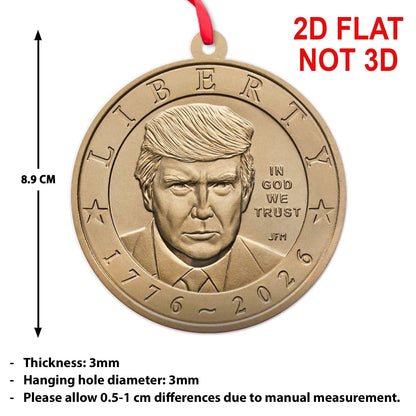 Donald Trump 2-Sided Acrylic Ornament, USA 250th Anniversary Christmas Ornament 686132