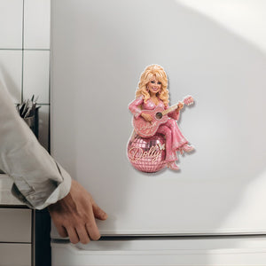 Dolly Parton Fridge Magnet, Pink Disco Ball Country Music Magnet, Dolly Fan Christmas Gift 686094