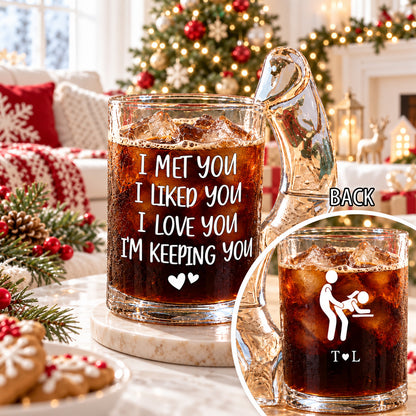 Personalized I Met You I Liked You I Love You Glass Mug, Funny Romantic Couple Gift, Anniversary Gift 686704 WFD
