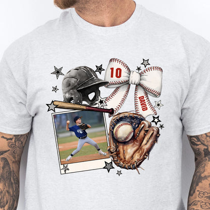 Custom Photo Baseball Mom Shirt | Personalized Baseball Player Tee | Custom Name Baseball Mom Gift 684508