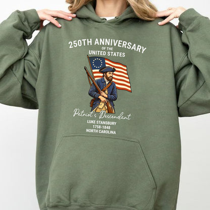 Personalized Patriot’s Descendant Shirt, Custom 250 Years USA Tee, 4th of July Independence Day Gift 684758