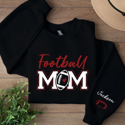 Personalized Football Mom Sweatshirt, Custom Kids Names Front & Sleeve Sweater, Football Mom Game Day Gift 686200