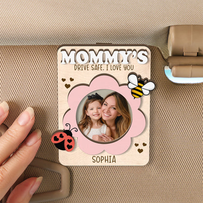 Custom Photo Car Visor Clip for Mom, Grandma, Personalized Love Bug Gift, Mother's Day Gift 684687