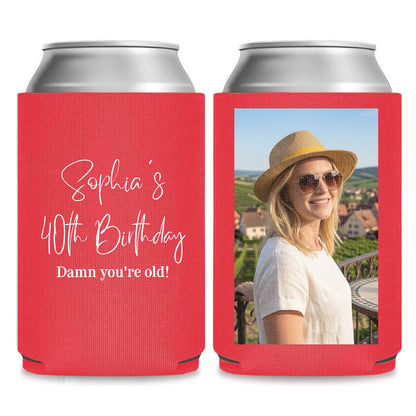 Personalized Photo Can Cooler, Custom Beer Sleeve with Photo & Text, Birthday Wedding Graduation Party Favor 685596