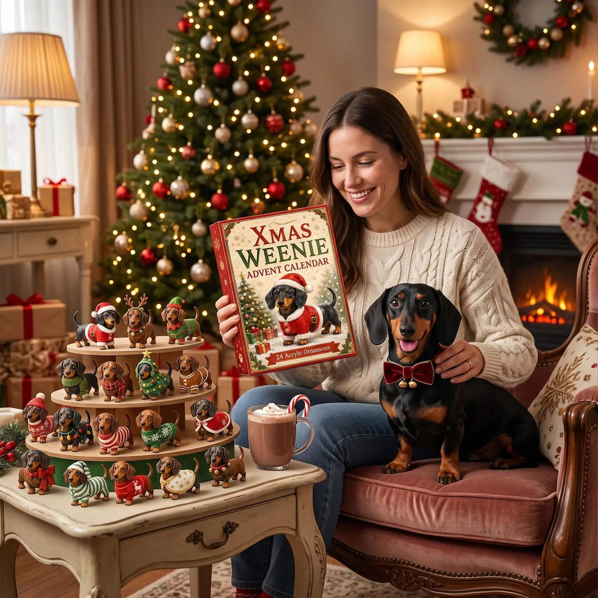 2D Dachshund Christmas Advent Calendar 2026, 24-Day Wiener Dog Countdown, Dog Lover Christmas Gift 686316 WFD