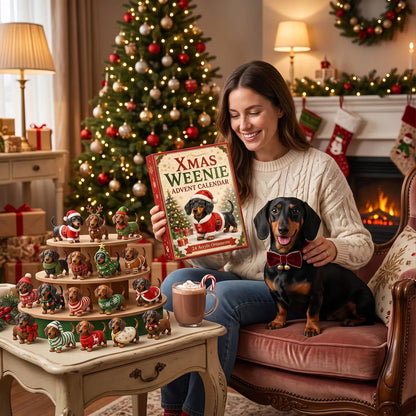 2D Dachshund Christmas Advent Calendar 2026, 24-Day Wiener Dog Countdown, Dog Lover Christmas Gift 686316 WFD
