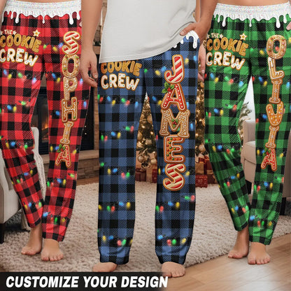 Personalized Cookie Crew Pajama Pants, Custom Name Christmas PJs, Matching Family Holiday Gift 686272 WFD