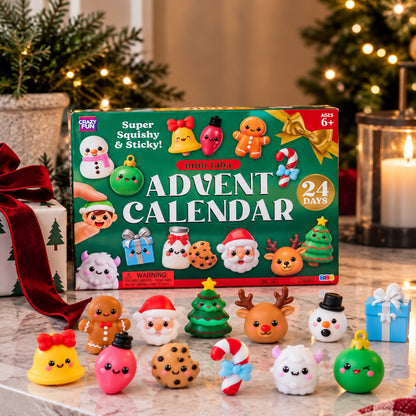 Crazy Fun Mini Taba Christmas Advent Calendar, 24 Days Squishy Toys, Holiday Countdown Gift for Kids 686718 WFD