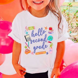 Hello Grade Kids Shirt, Back to School Tee, Choose Your Grade Student Shirt, Preschool to Fifth Grade Tee 685424