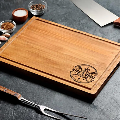 Personalized BBQ Cutting Board, Custom Grilling Board Gift for Dad Grandpa, Father’s Day Gift for Men 685003