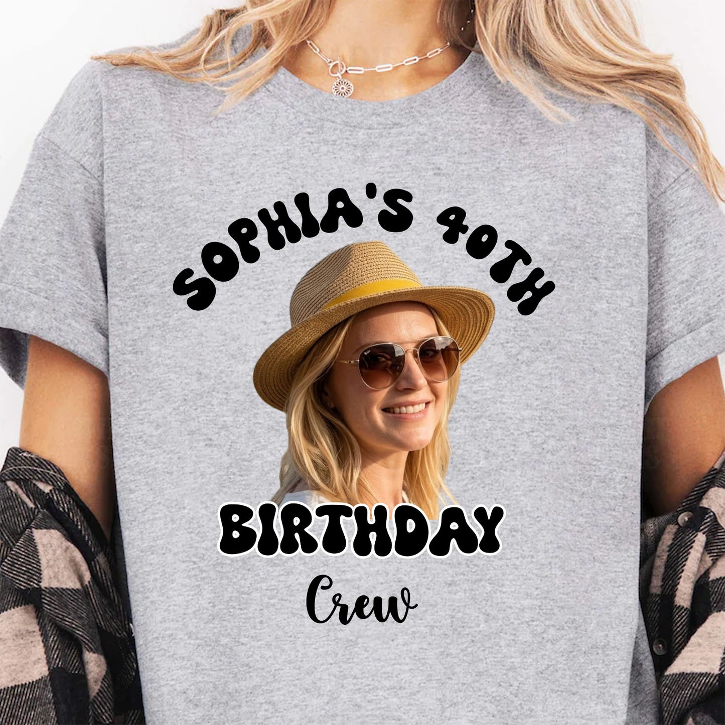 Personalized Photo Birthday Crew Shirts, Custom Birthday Party Tee, Matching Birthday Squad Shirts 685562