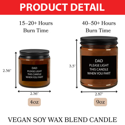 Custom Funny Candle, Father's Day Gift for Dad, Gag Gift for Him, Novelty Scented Humor Candle 684887