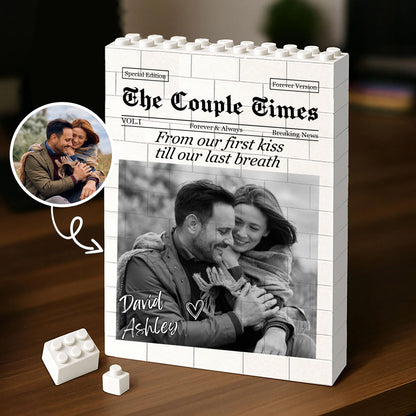 Custom Photo Building Brick Blocks for Couple, Personalized Anniversary Keepsake, Gift for Couple 685972